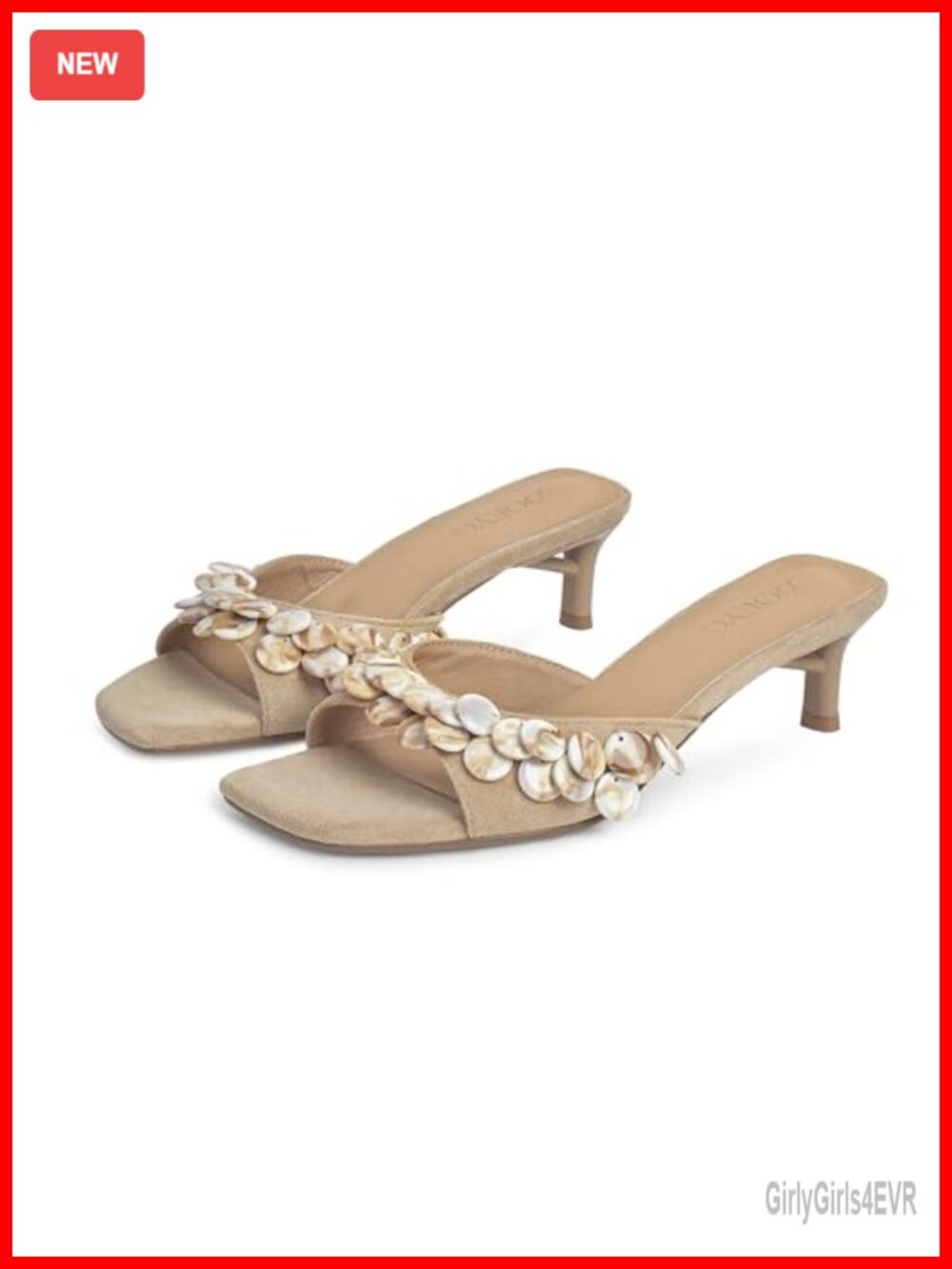 Faux Suede Kitten Heel Slide Sandals Square Toe Slip On Mule Heels